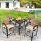 32 Inches Outdoor Steel Square Bar Table with Powder-Coated Tabletop